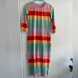 Roolee Rainbow Striped dress w/pockets